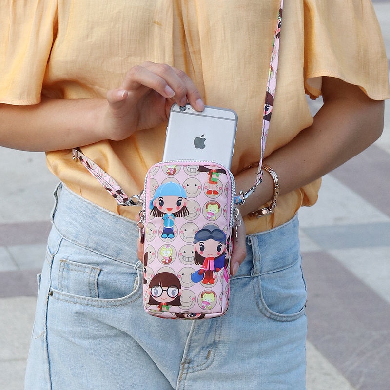 Túi Đựng Điện Thoại Đa Năng Đeo Cánh Tay / Đeo Vai Cỡ Lớn Họa Tiết Hoạt Hình Phong Cách Thể Thao Thời Trang Cho Nữ