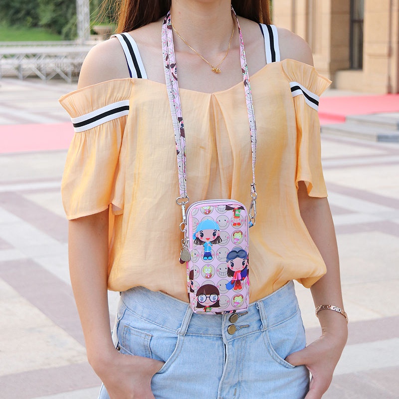 Túi Đựng Điện Thoại Đa Năng Đeo Cánh Tay / Đeo Vai Cỡ Lớn Họa Tiết Hoạt Hình Phong Cách Thể Thao Thời Trang Cho Nữ