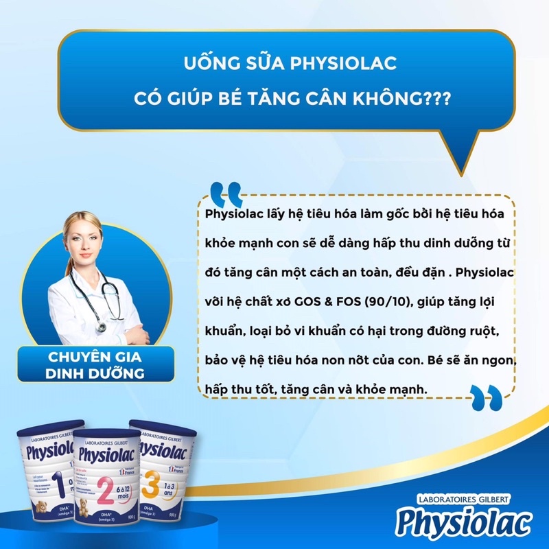 Sữa bột Physiolac Pháp số 1,2 400g