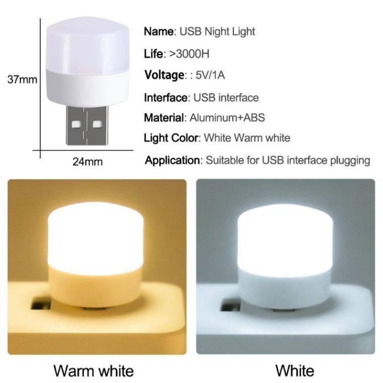 Đèn Ngủ LED USB Mini Bảo Vệ Mắt, Đèn Ngủ Led Tiết Kiệm Điện