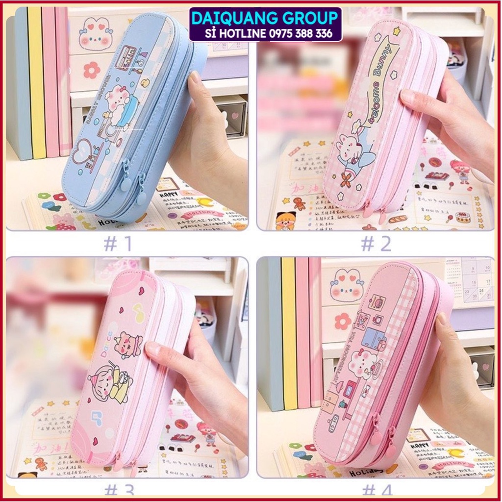 Hộp Bút Hai Lớp Chống Thấm Nước Họa Tiết Hoạt Hình Đáng Yêu Phong Cách Nhật Bản,Hộp Đựng Bút Hai Ngăn Sức Chứa Lớn