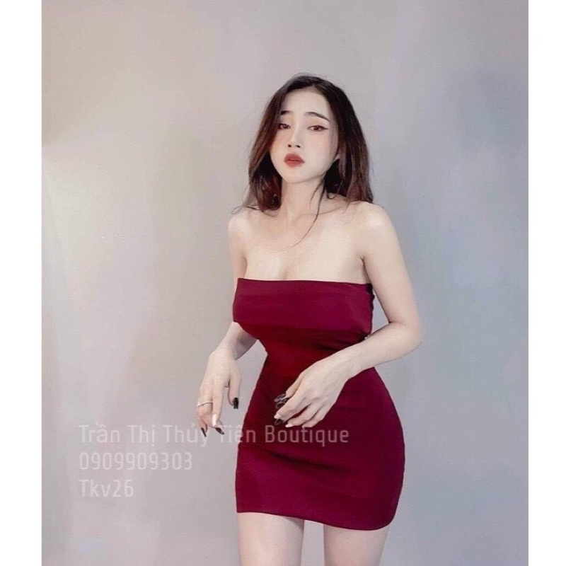 Đầm body một dây bản to