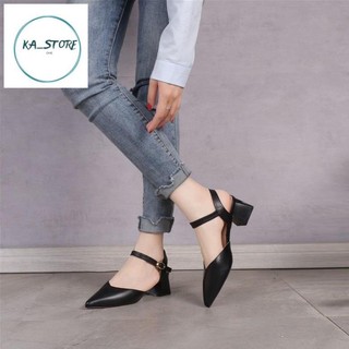 Giày cao gót đế vuông 5p, sục mũi nhọn có hậu cài - MÃ C16