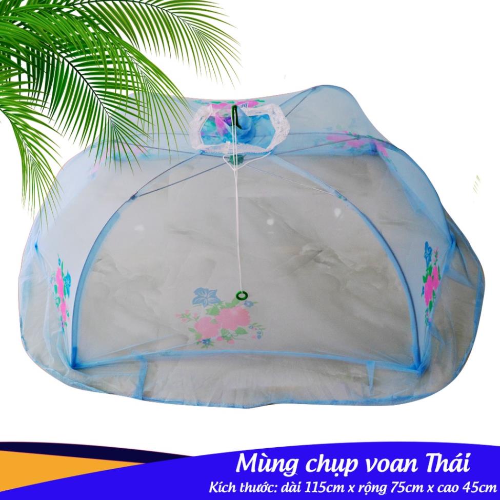 Mùng/Màn chụp chống muỗi và côn trùng cho bé, voan Thái 75cm x 115cm