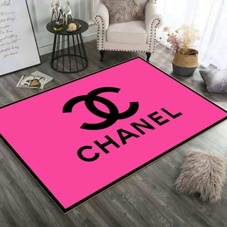 thảm trải sàn 3D 5D trang trí phòng khách mẫu thương hiệu chanel hồng kích thước 80x2m + 1mx1m+ 1m6x2m3