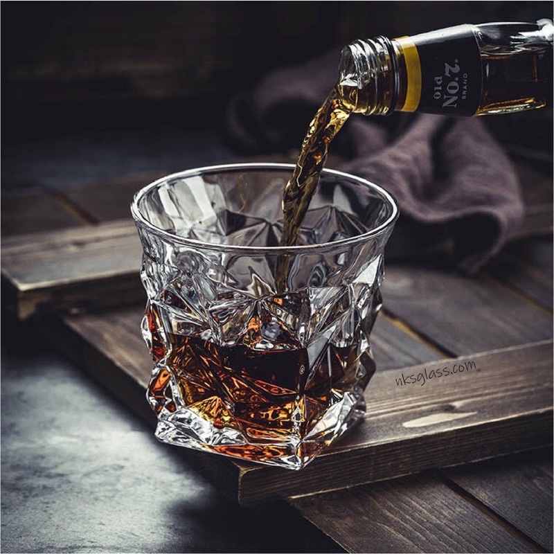Hộp 6 Ly rock thủy tinh pha lê uống whisky rượu mạnh, cốc uống ruou wine glass