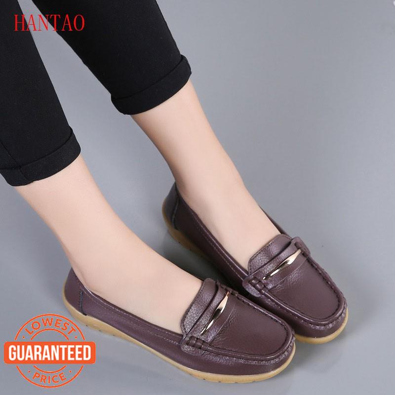 Giày Loafers Chính Hãng Màu Đen Trơn 4 Hàng Có Sẵn MX3 2023 Kích Thước Lớn Cho Nữ