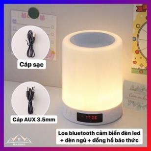Loa Bluetooth Cảm Biến Led Nhiều Màu Sắc, Loa Bluetooth Thông Minh Kiêm Đèn Ngủ Và Đồng Hồ Báo Thức