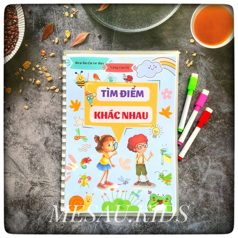 Học liệu Rèn luyện tư duy, nâng cao IQ - Tìm điểm khác nhau Mesaukids