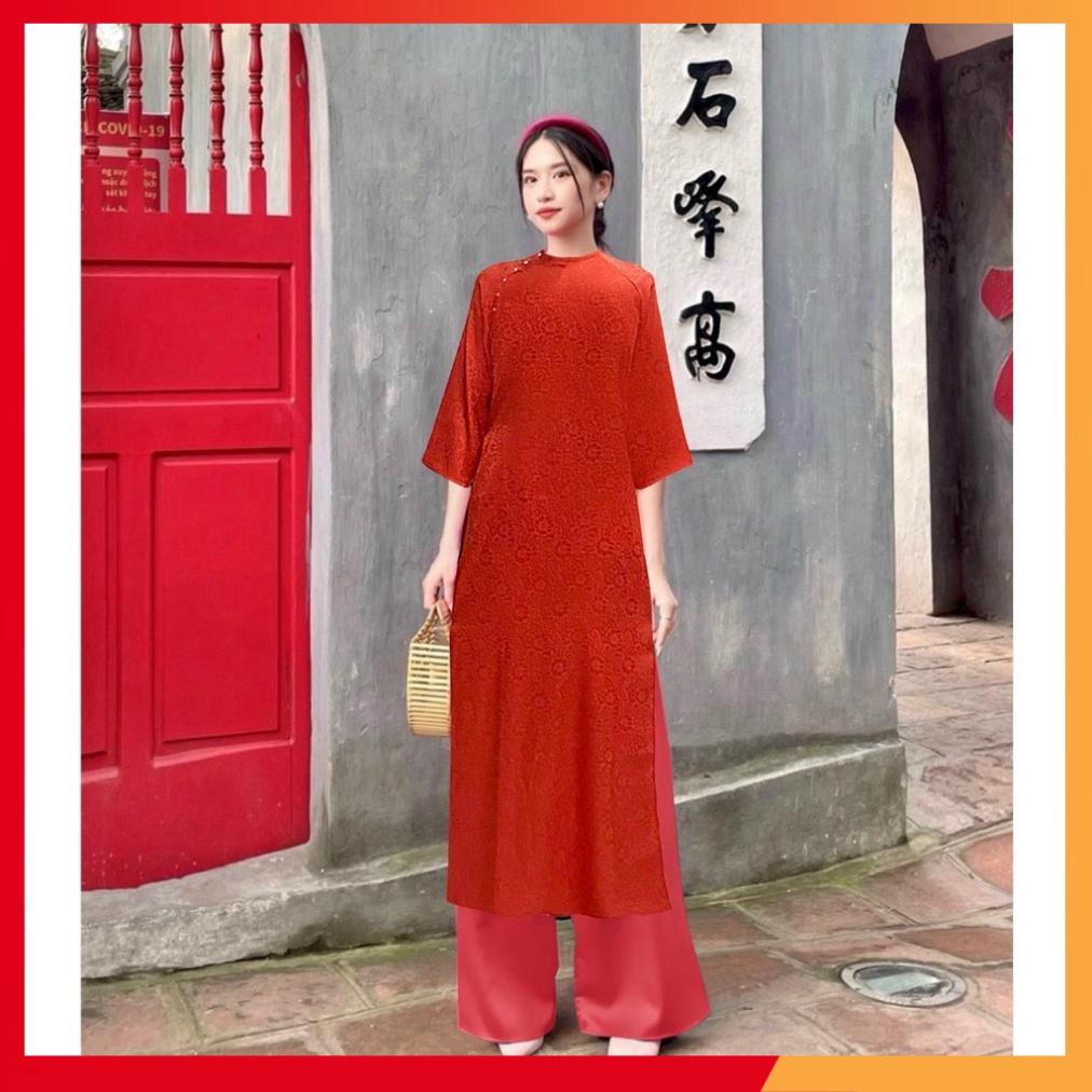 [Ảnh thật} GIÁ XƯỞNG - Áo dài truyền thống gấm Thái Tuấn