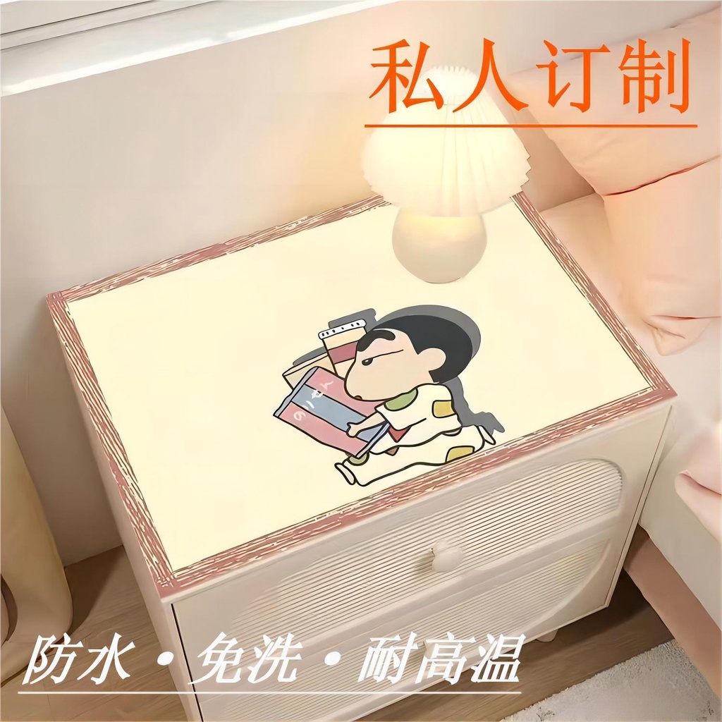 Thảm Da Trải Bàn Đầu Giường Chống Nước Chống Dầu In Hình Cậu Bé Bút Chì Dùng Một Lần