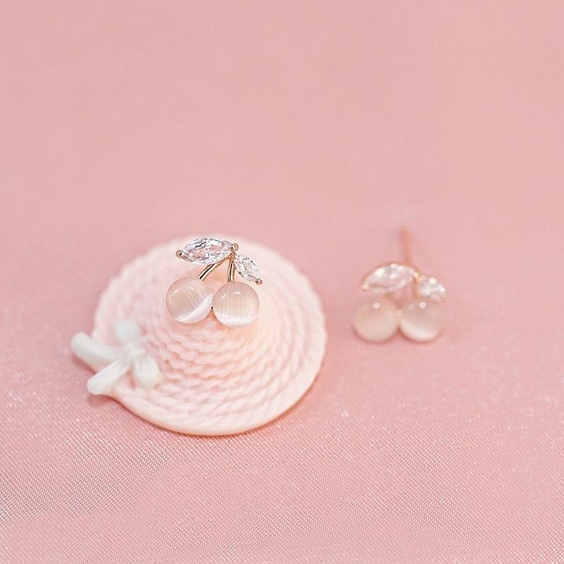 Bông Tai Mạ Bạc Đính Đá Opal Đơn Giản Thời Trang Mùa Hè