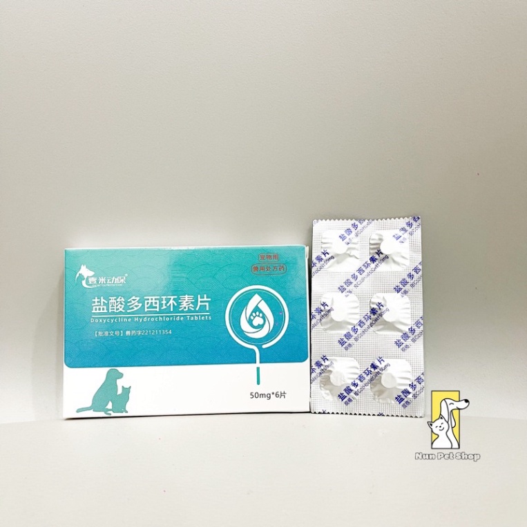 Viên nhai Doxycycline Hydrochloride hỗ trợ hết cảm lạnh, hô hấp, ho, sổ mũi, hắt hơi ở chó mèo🐳🐳