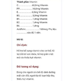 ( Sủi Vitamin C)  multi opc túyp 20v