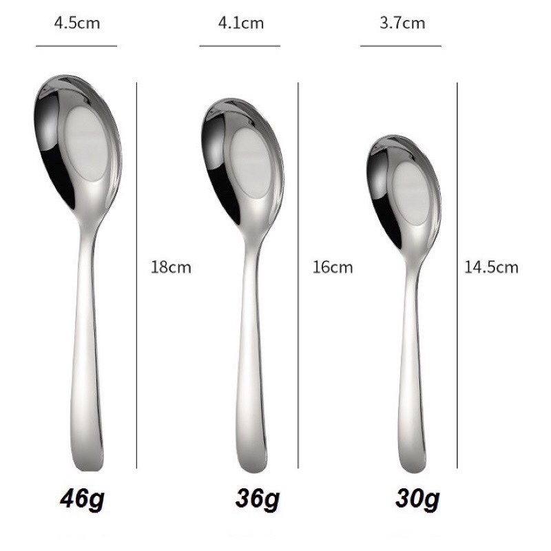 Thìa súp, thìa phở inox  mạ vàng sáng bóng dày đẹp