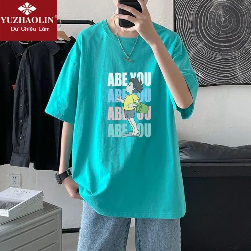 Áo Thun 40% Cotton Tay Ngắn Dáng Rộng Màu Sắc Thời Trang Mùa Hè Cho Nam Giới