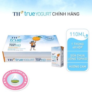 Sữa Chua Uống Tiệt Trùng Topkid TH True Milk Cam, Dâu, Chuối (110ml x 48 Hộp)