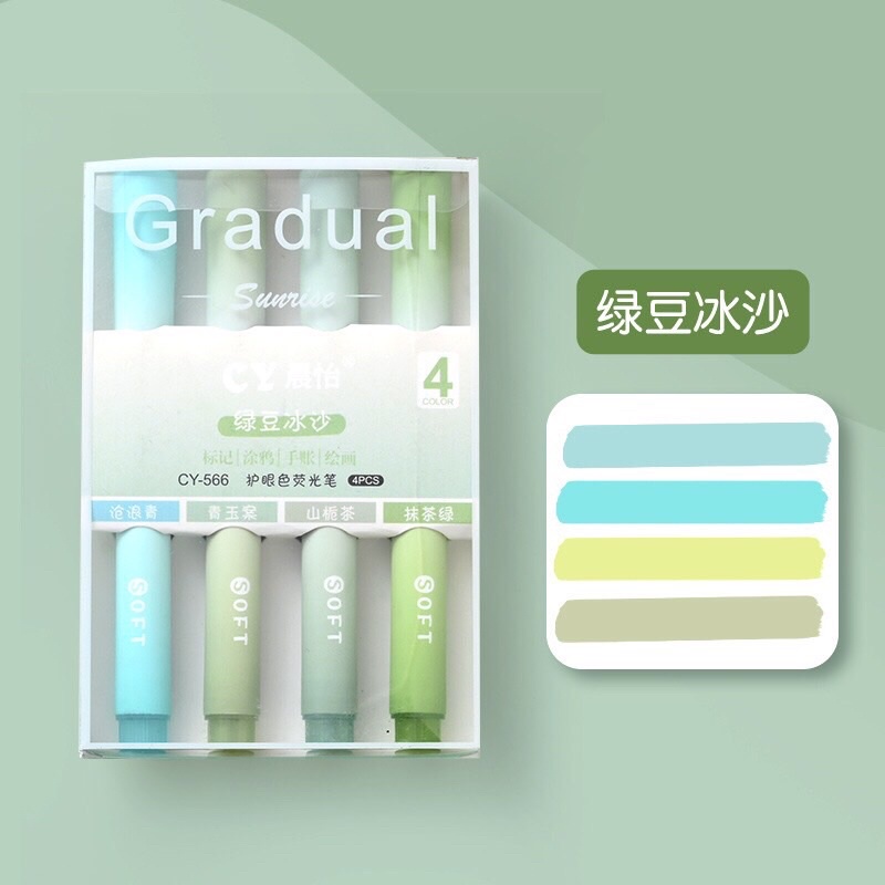 Set 4 Bút Nhớ highlight  gradual pastel