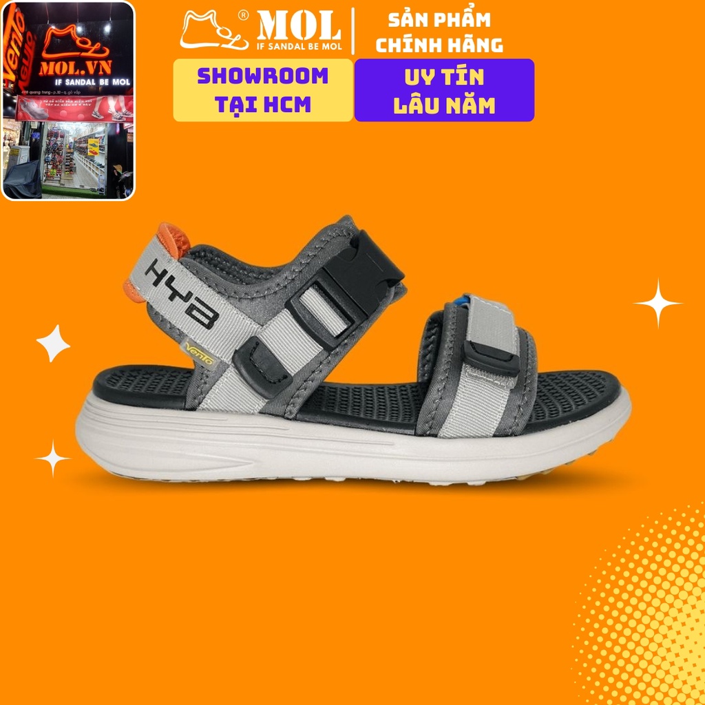 Giày sandal nam nữ 2 quai ngang Vento NB38G màu xám có big size 44 45