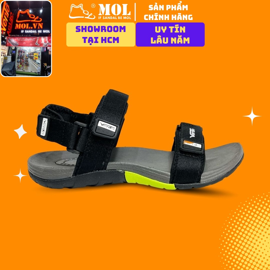 Giày sandal nam 2 quai ngang Vento NV4575B màu đen có big size 44 45 có big size 44 45