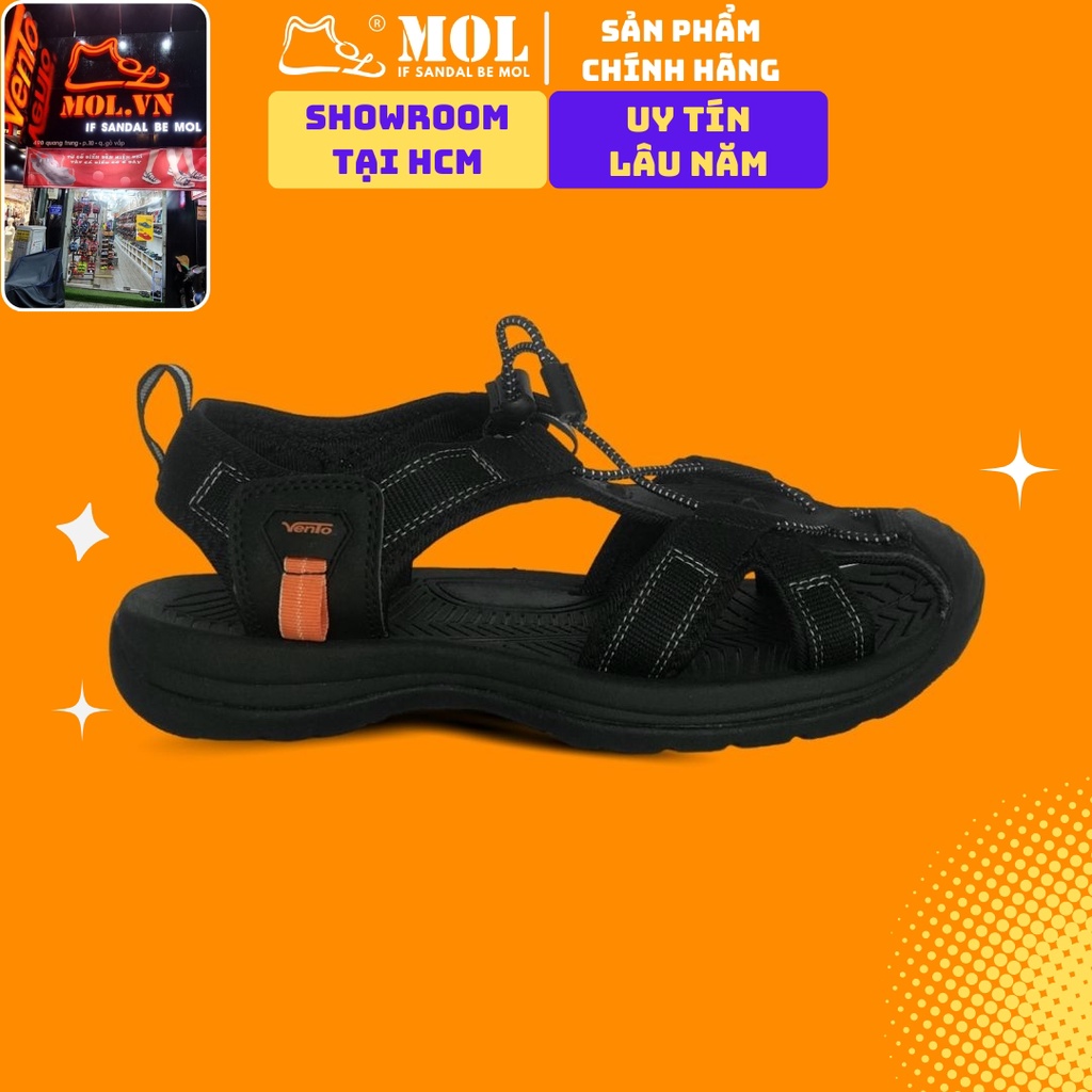 Giày sandal nam bít mũi Vento NV7606BB màu đen có big size 44 45