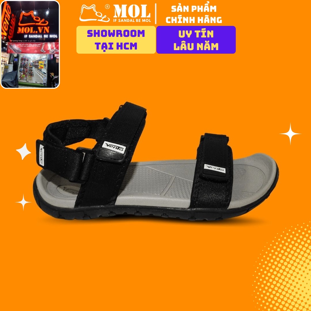 Giày sandal nam 2 quai ngang Vento NV8302B màu đen có big size 44 45