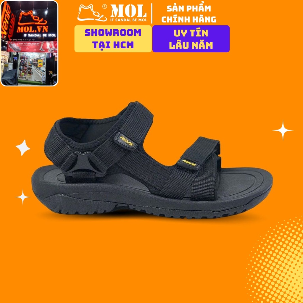 Giày sandal nam quai ngang Rova RV866B màu đen