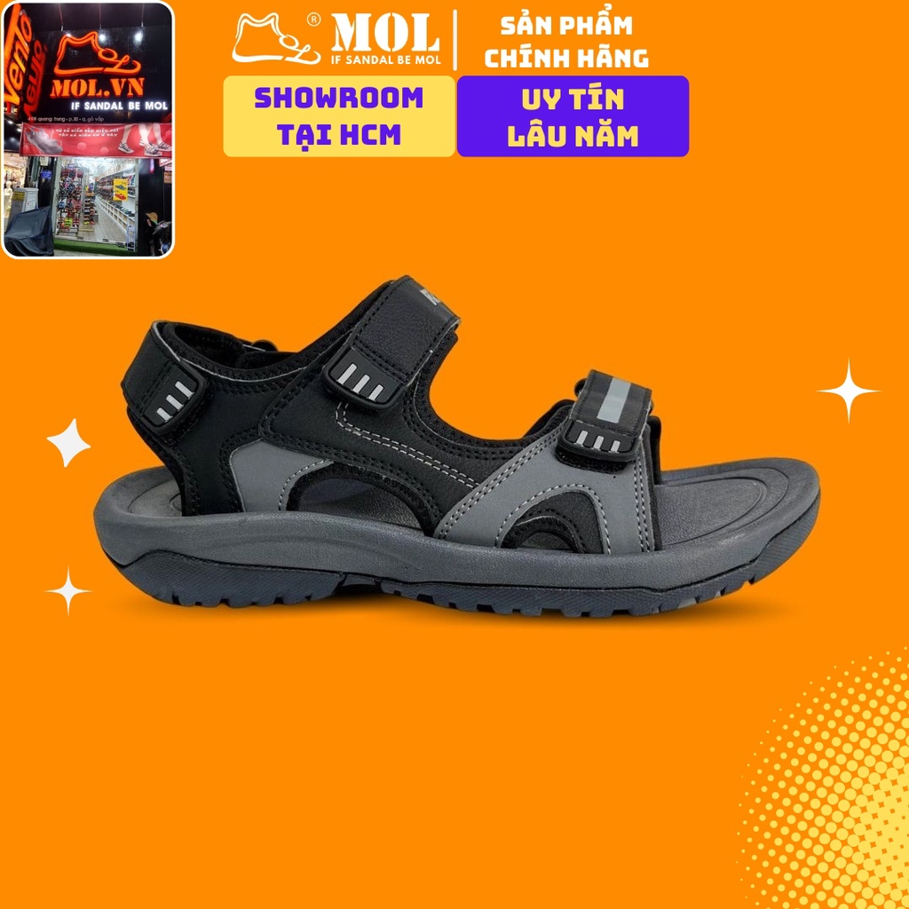 Giày sandal nam quai ngang Rova RV964B màu đen