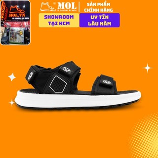 Giày sandal nam nữ 2 quai ngang Rova RV2205B màu đen