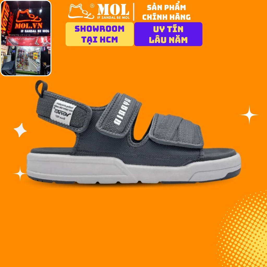 Giày sandal nam quai ngang Vento SD10035G màu xám có big size 44