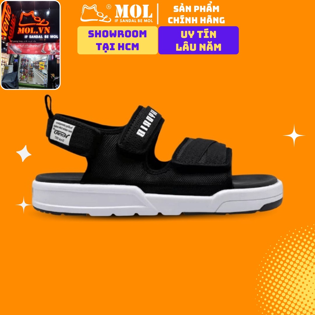 Giày sandal nam quai ngang Vento SD10035B màu đen có big size 44