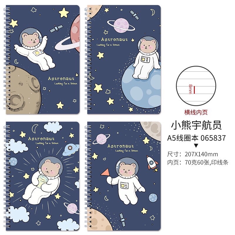 Vở Lò Xo A5 120 Trang bìa hoạt hình