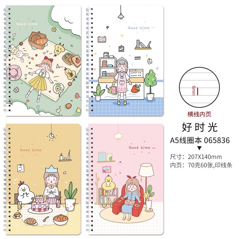 Vở Lò Xo A5 120 Trang bìa hoạt hình