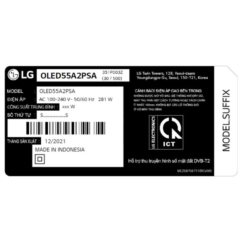Smart Tivi OLED LG 4K 55 inch 55A2PSA 2022   Mới 100%