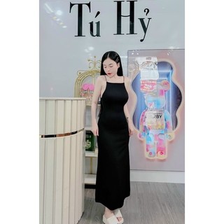 Đầm hai dây ôm body dáng váy dài chất vải thun dân nhiều màu.