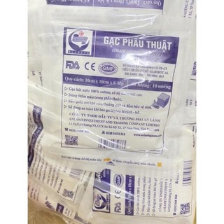 Gạc vô trùng an lành, gạc y tế , gạc phẫu thuật 10x10x6 lớp an lành - gạc đắp mặt nạ