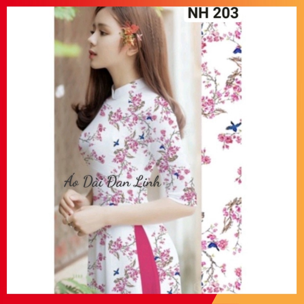 [Ảnh thật} {NH203} Mẫu hoa nhí trắng đẹp xuất sắc - Áo Dài Đan Linh