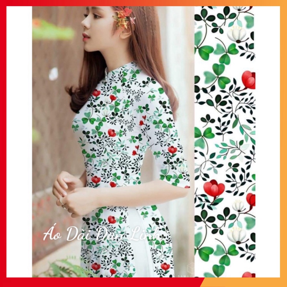[Ảnh thật} Những mẫu áo dài hoa nhí dễ thương cho các nàng thích dịu dàng, thanh lịch - Áo Dài Đan Linh