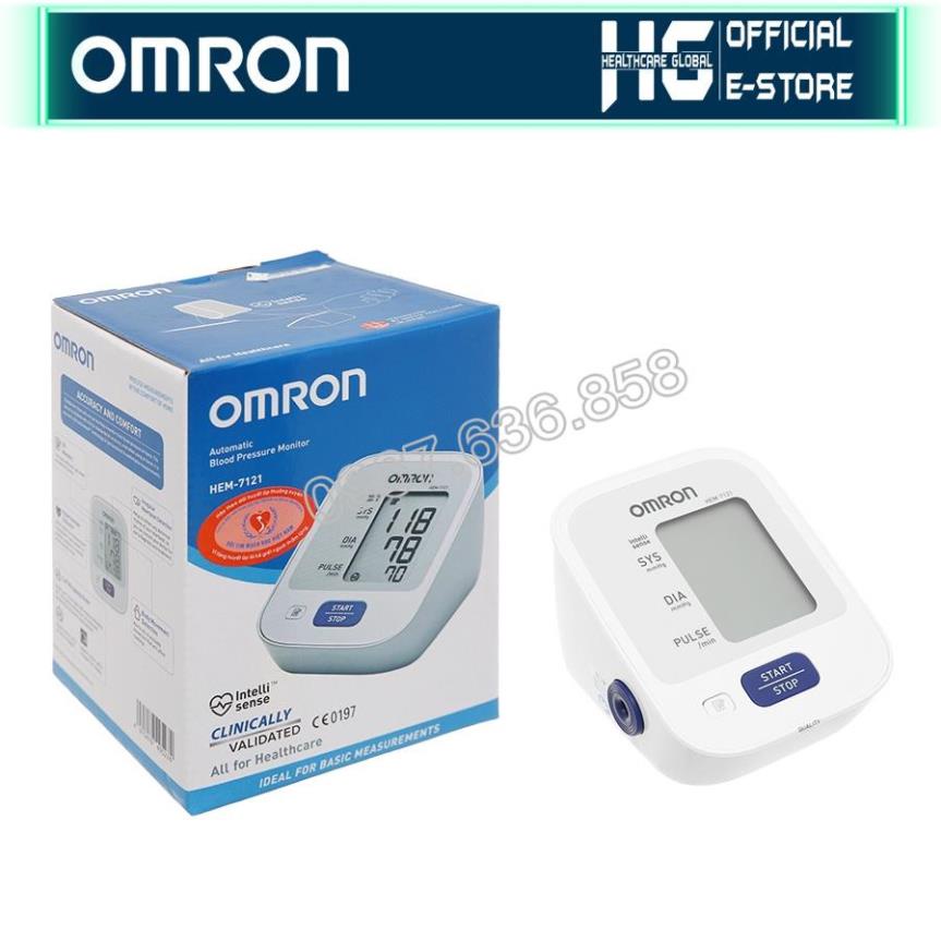 Máy Đo Huyết Áp Bắp Tay Tự Động Omron Hem-7121 Hỗ Trợ Đo Huyết Áp, Nhịp Tim Ngay Tại Nhà - TBYT BỆNH VIỆN