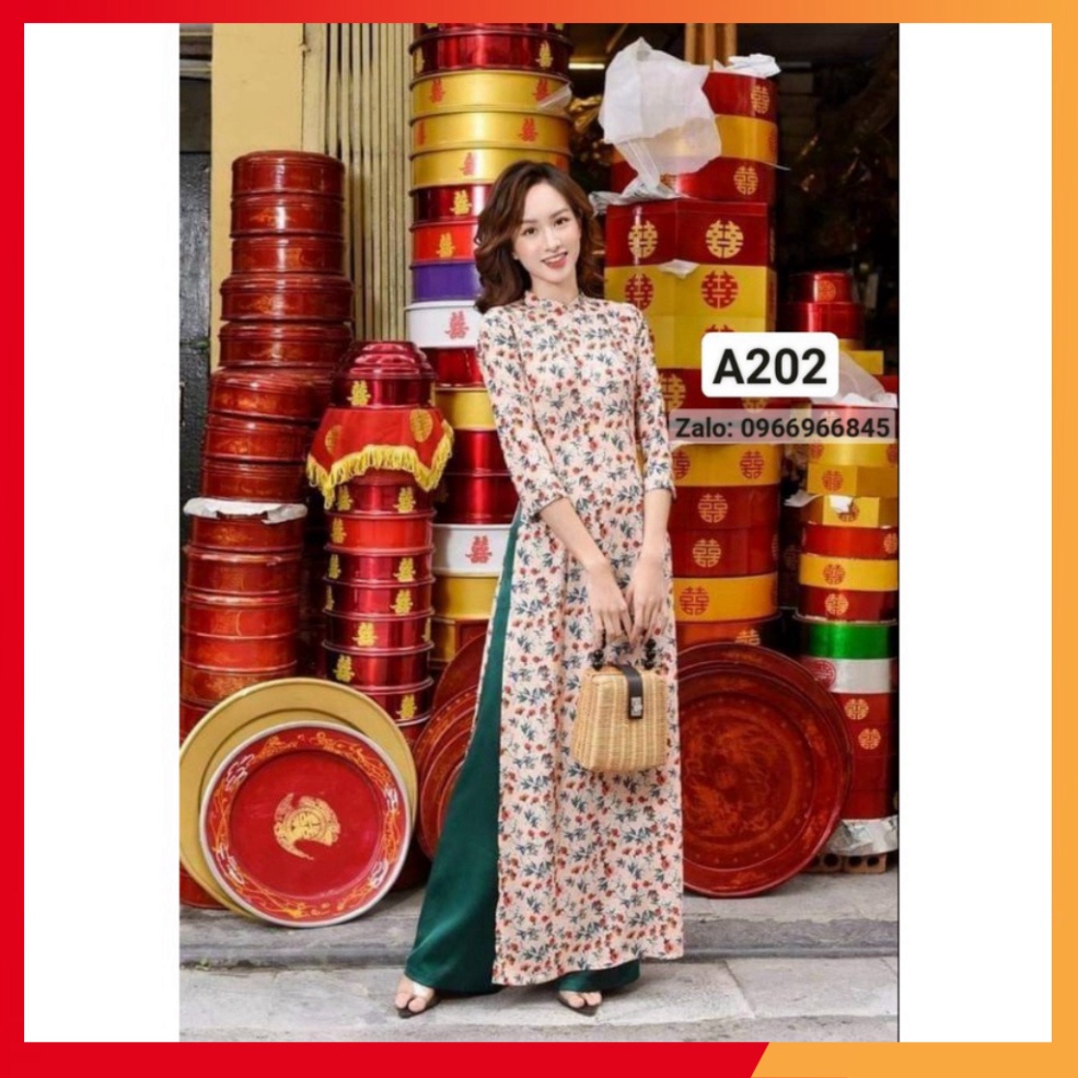 [Ảnh thật} {A202} Áo dài hoa nhí mẫu mới 2023 - Áo Dài Đan Linh