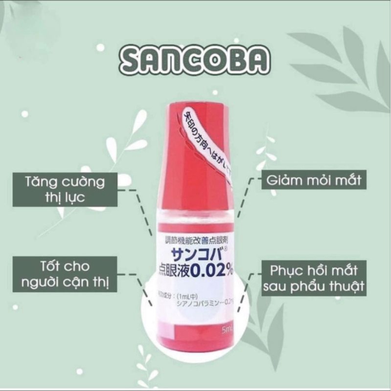 Sancoba 0,002%. nước nhỏ mắt Nhật. chống mỏi mt, khô mắt. điều tiết mắ