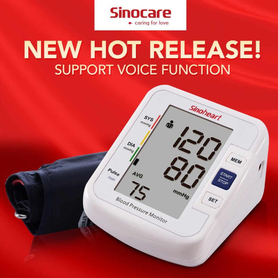 Máy đo huyết áp bắp tay Sinoheart - Sinocare  -Giọng nói tiếng Việt
