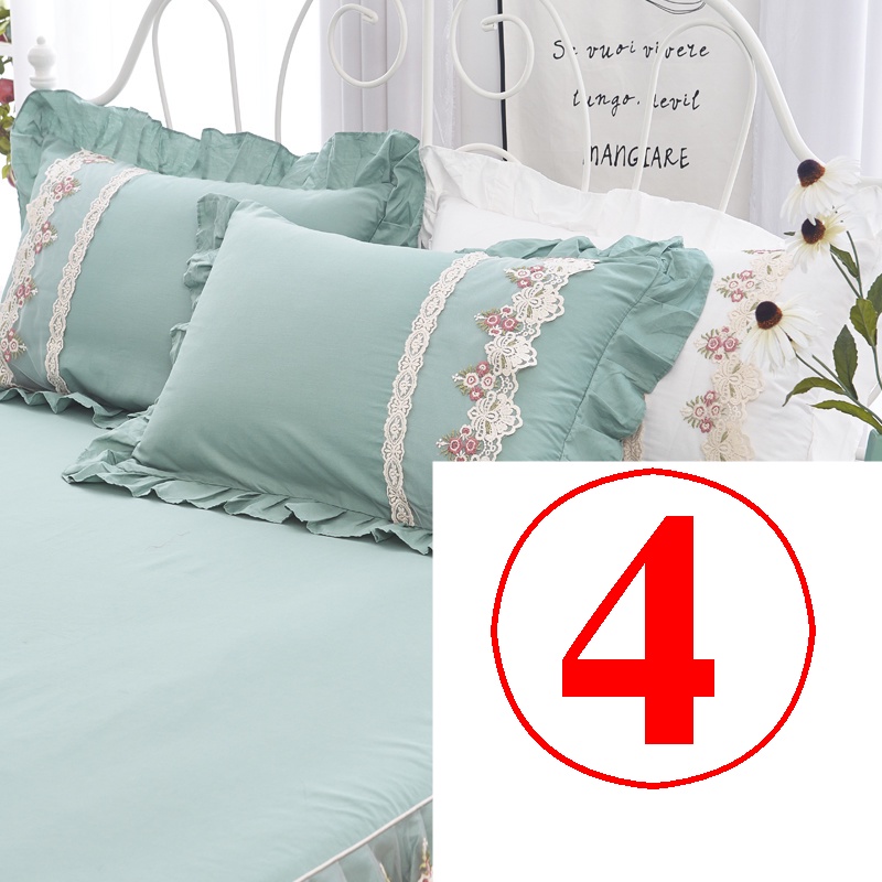 Cặp Vỏ Gối Đơn Bằng Vải Cotton Nguyên Chất Phối Ren Kích Thước 48x74CM