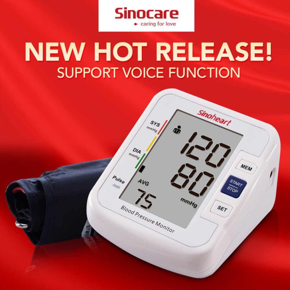 Máy đo huyết áp bắp tay Sinoheart - Sinocare ( BH 3 năm 1 đổi 1) -Giọng nói tiếng Việt