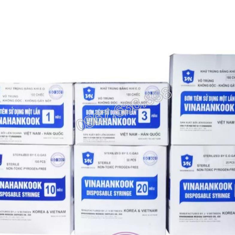 Bơm Kim Tiêm Ống Chích Sử Dụng 1 Lần 1Cc/Ml, 3Cc/Ml, 5Cc/Ml, 10Cc/Ml, 20Cc/Ml - Hộp 100 Cây - TBYT BỆNH VIỆN
