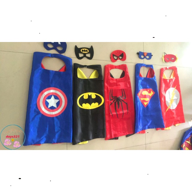 SET Áo Choàng + Mặt Nạ Superman Xanh Super Hero cho bé trai và bé gái đồ chơi siêu anh hùng MSP40636