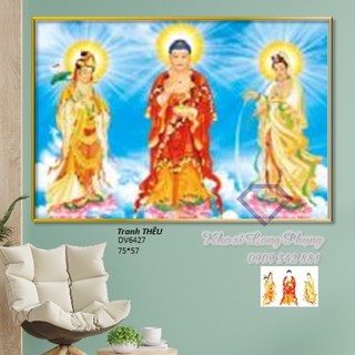 Tranh thêu Chữ thập TAM THẾ PHẬT DV6427 (75x57 cm) chưa thê