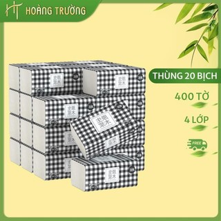 Khăn giấy rút 400 tờ khổ lớn 4 lớp thùng 20 bịch