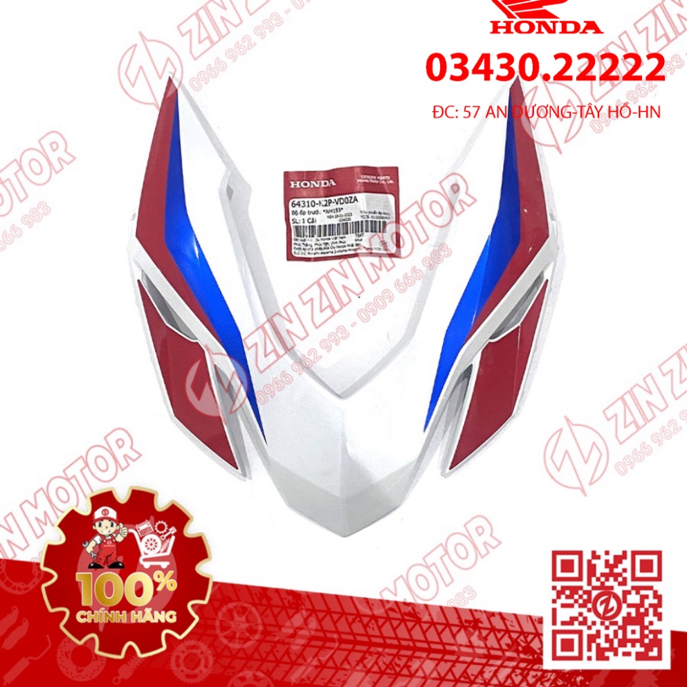 V Nạ, Ốp Mặt Nạ Trước Winner X V3 2022+ Đủ Màu 64301-K2P-V60ZB, 64301-K2P-V60ZG, 64301-K2P-V60ZA Chính Hãng