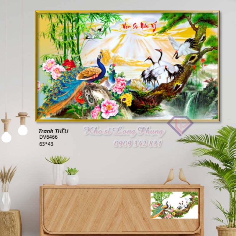 Tranh thêu chữ thập cao cấp-TRANH ĐÍNH ĐÁ 5D Vạn sự như ý Dv6466 (63*43 cm),D9327(75*50) chưa thêu